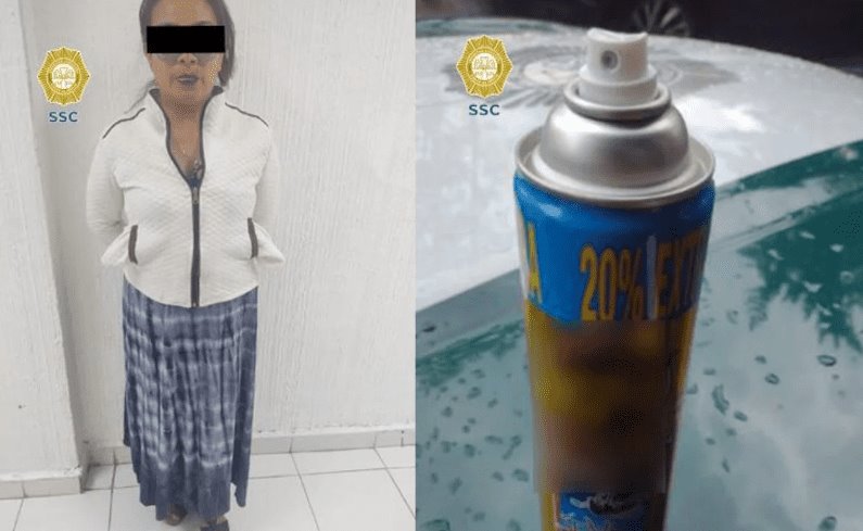 En CDMX, presunto asaltante rocía insecticida a una empleada de una joyería