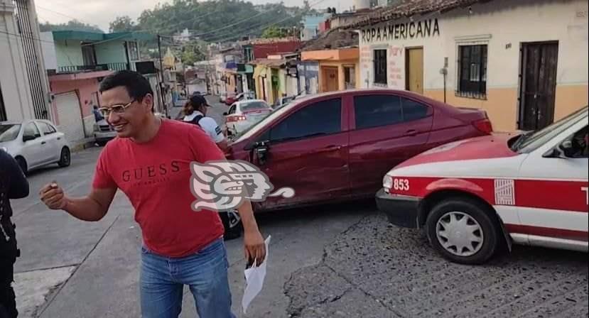 En presunto estado de ebriedad, funcionario de Papantla provoca accidente vial