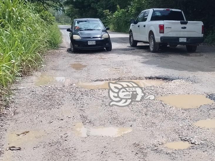 (+Video) Camiones pesados dejan cráteres en carretera Agua Dulce-Nuevo Teapa