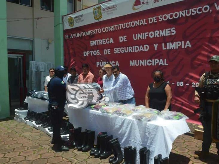 Con herramientas, dignifican a policías y limpia pública en Soconusco