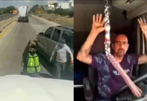 (+Video) Captan robo armado de tráiler en carretera Querétaro-Irapuato