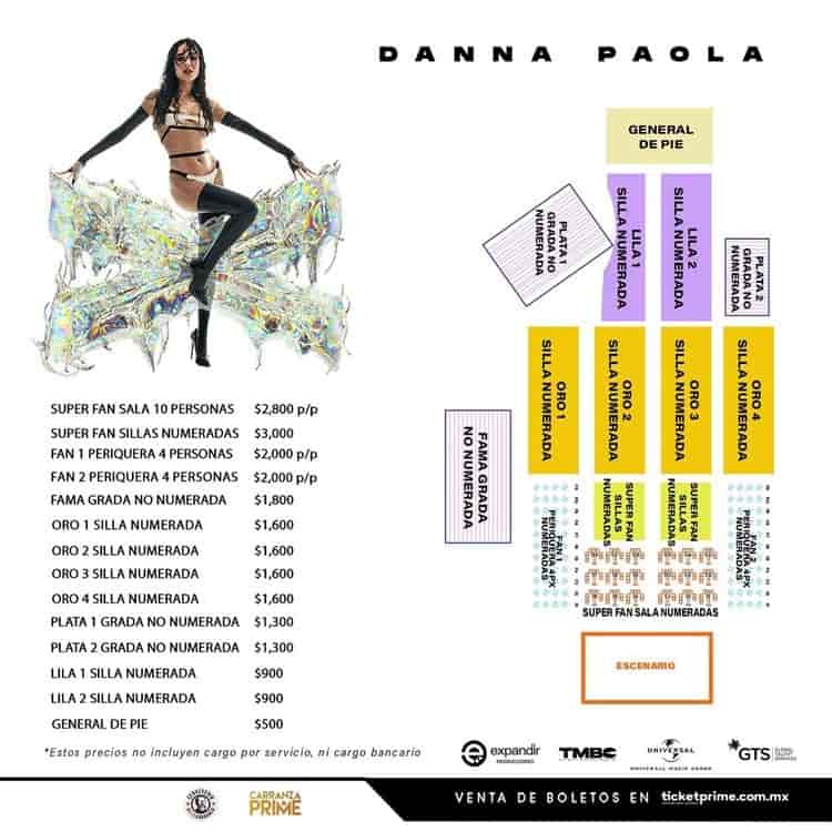 Entérate cuánto cuestan los boletos del concierto de Danna Paola en Veracruz