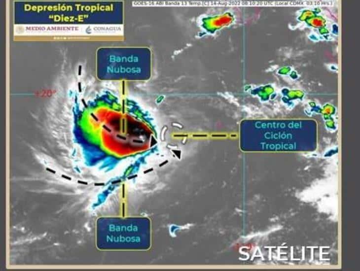 Se forma en el Pacífico la depresión tropical Diez – E; dejará lluvias fuertes