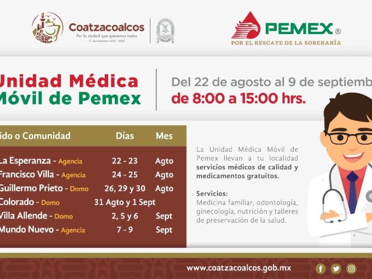 Llegará Unidad Médica de Pemex a zona rural de Coatzacoalcos