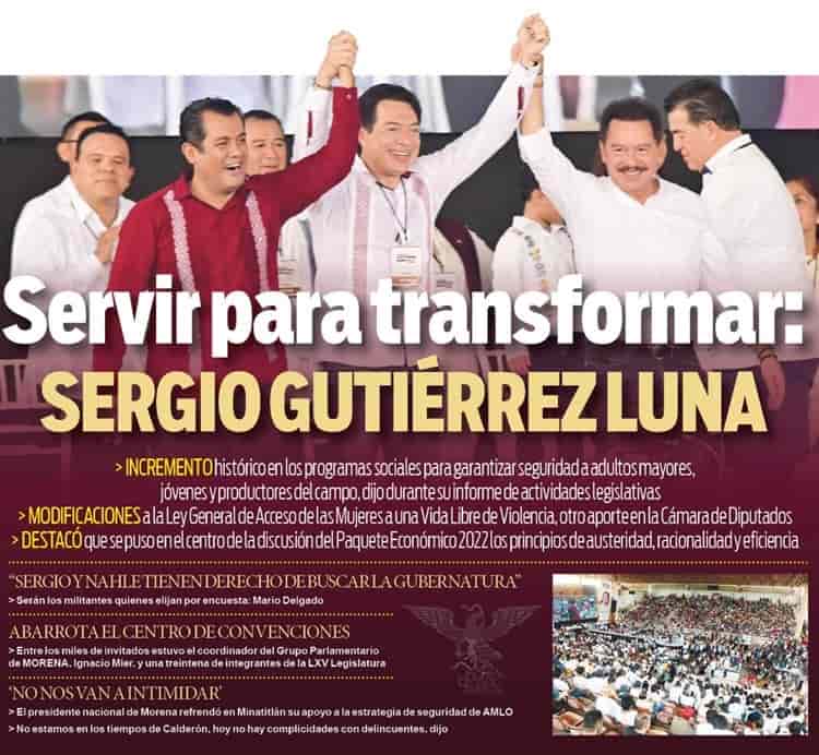 Con el pueblo, seguiré sirviendo a la transformación: Sergio Gutiérrez Luna