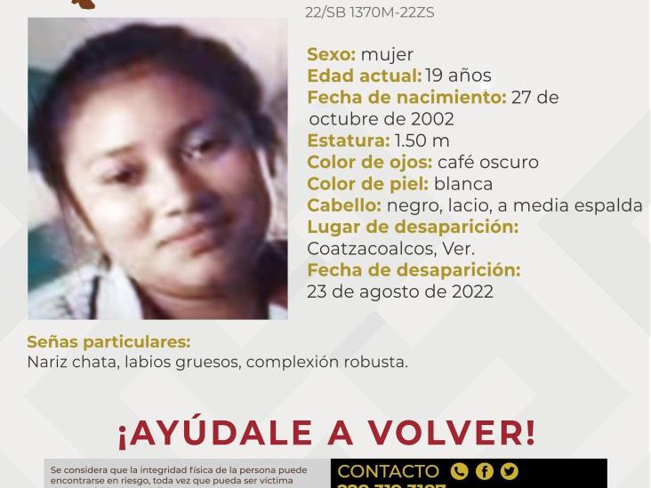 Familiares buscan a Perla, desaparecida en Coatzacoalcos