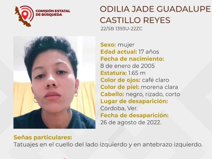 Buscan a joven mujer de 17 años; desapareció en Córdoba