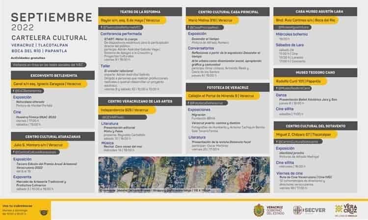 ¡Qué no se te pase! Checa la cartelera cultural de septiembre en Veracruz