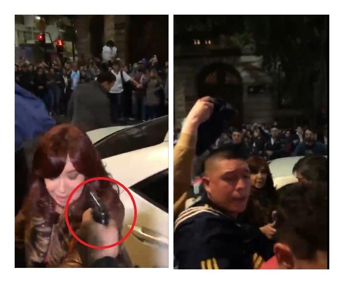 (+Video) Amenazan con un arma a Cristina Kirchner, vicepresidenta de Argentina