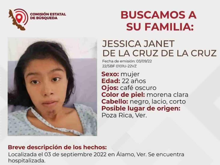 ¡Está hospitalizada! En Poza Rica, buscan a la familia de Jessica Janeth
