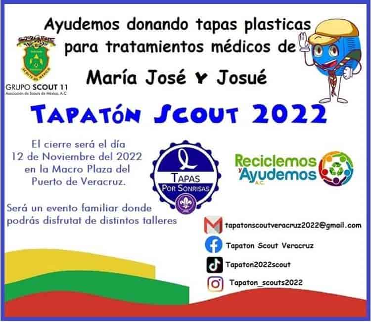 Apoya a niños en sus tratamientos médicos a través de Tapaton Scout Veracruz 2022