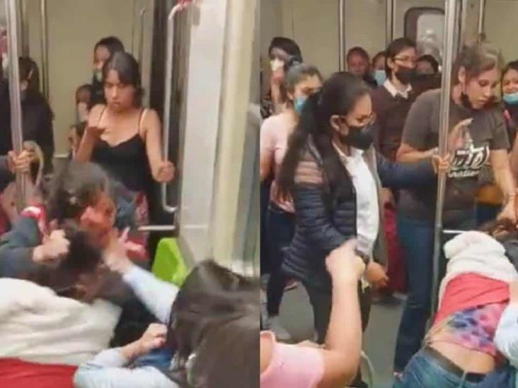 A dos de tres caídas, riñen mujeres en el metro de la Ciudad de México (Video)