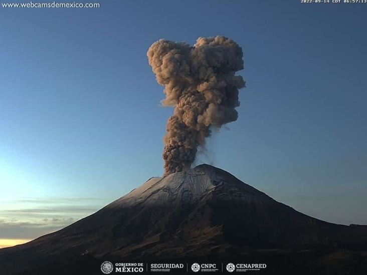 Se registra actividad en volcán Popocatépetl
