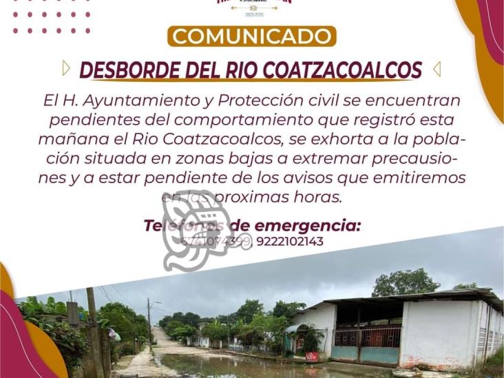Rebasa su nivel máximo el río Coatzacoalcos; Hidalgotitlán en alerta