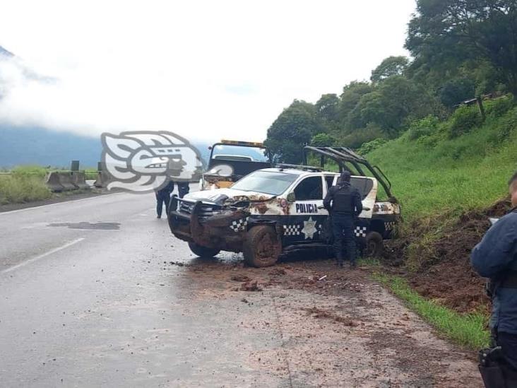 Doble accidente sobre la Puebla Orizaba; 2 policías heridos