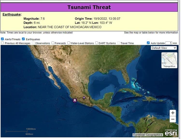 Advierte Semar por variaciones en nivel del mar tras sismo en Michoacán