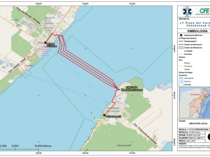 CFE tendrá línea de transmisión submarina entre Playa del Carmen y Cozumel