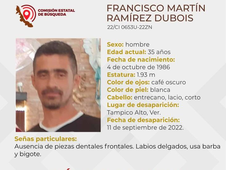 Buscan a Francisco Martín Ramírez; desapareció en Tampico Alto