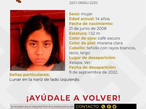 ¡Otra más! Buscan a menor desaparecida en Xalapa
