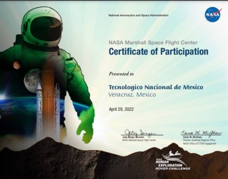 Instituto Tecnológico de Veracruz ocupa octavo lugar dentro de concurso en la NASA
