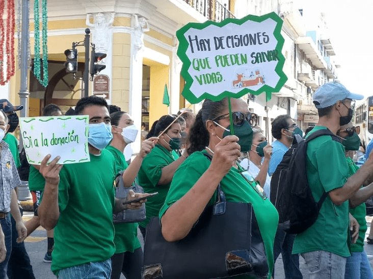 Realizan marcha en favor del Día Nacional de la Donación de Órganos en Veracruz