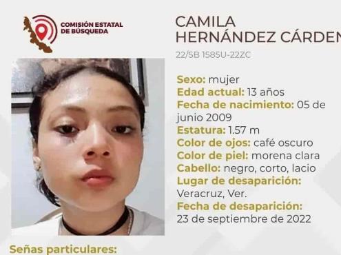 Buscan a Camila Hernández de 13 años de edad; desapareció en Veracruz