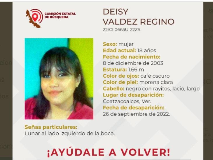 En Coatzacoalcos, buscan a la joven Deisy Valdez