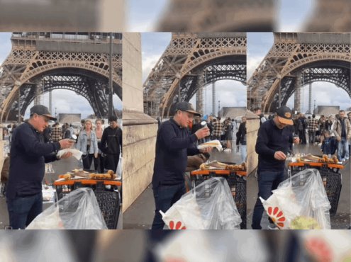 Joven vende elotes en la Torre Eiffel y se viraliza (+Vídeo)