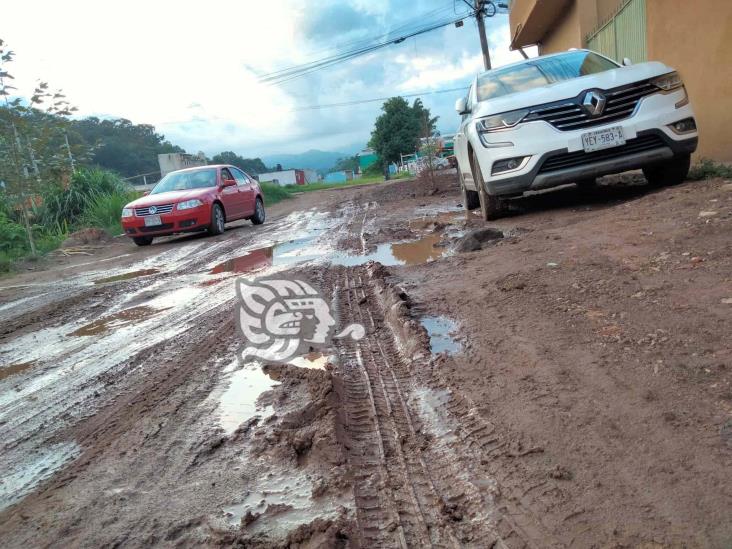 ¡Intransitable! Constructora de CMAS Xalapa destroza la calle Porfirio Serrano