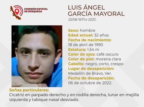 Buscan a Luis Ángel García Mayoral, desapareció en Medellín de Bravo