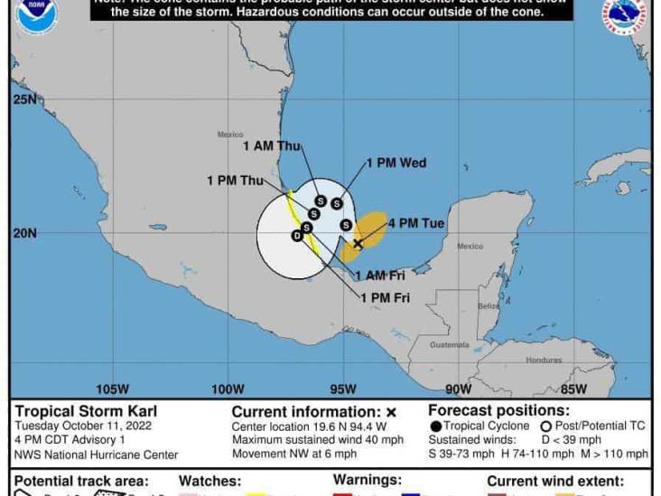 Veracruz, en alerta por efectos de tormenta tropical Karl