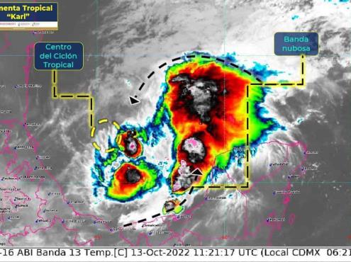Tormenta tropical Karl se acerca lentamente a Veracruz: SMN