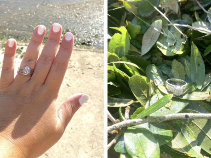 Mujer encuentra su anillo de compromiso luego de perderlo en el huracán Ian