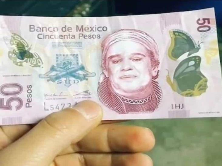 ¡Aguas! circulan billetes de 50 pesos con el rostro de Juan Gabriel