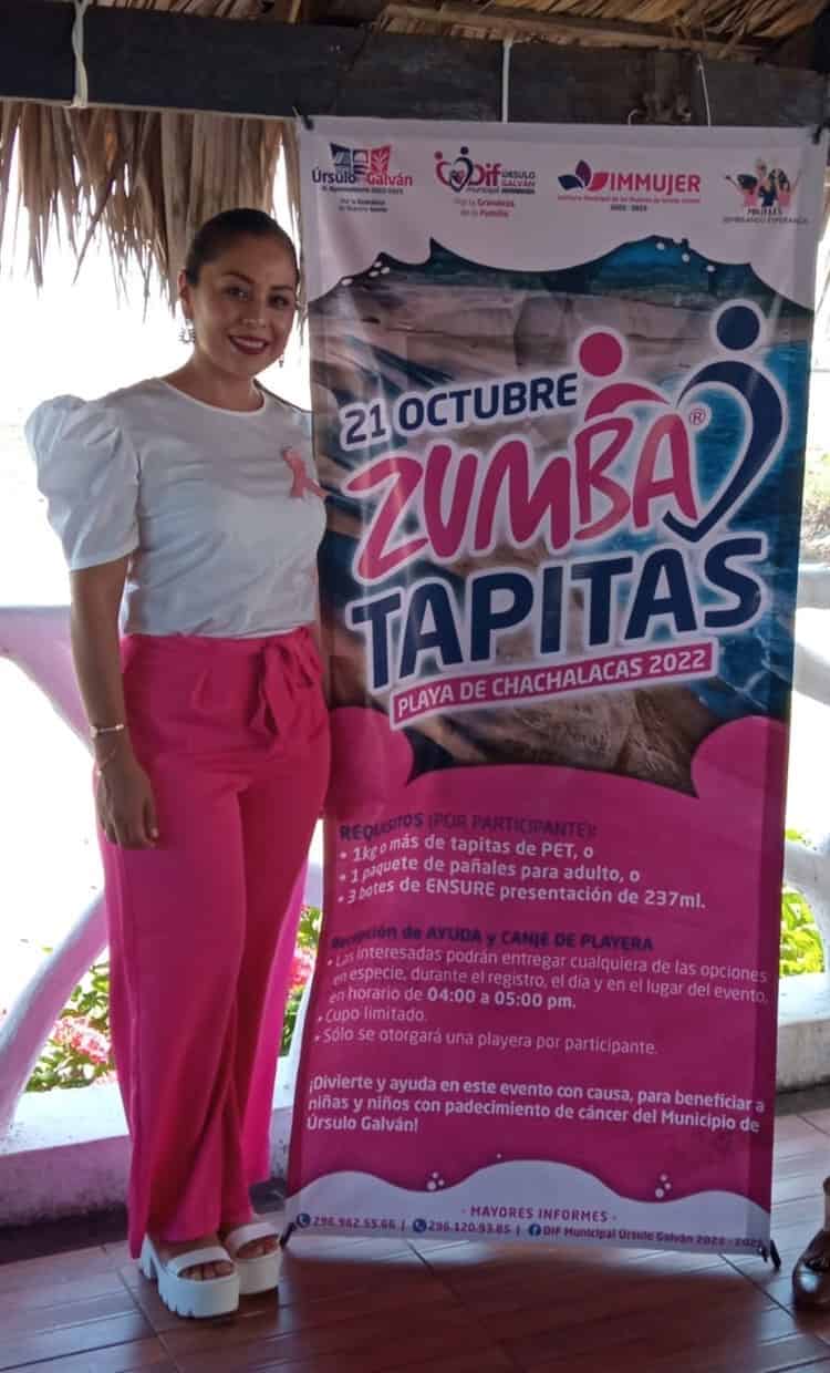 Invitan a participar al Zumbatapitas en Chachalacas en apoyo a personas con cáncer