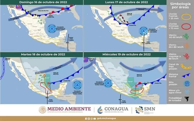 Norte podría alcanzar rachas mayores a 100 kilómetros por hora en Veracruz
