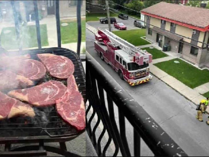 Mexicano hizo su carnita asada en Canadá y le mandan a los Bomberos (Video)