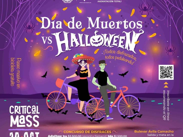 Ganadores del mejor disfraz en carrera ciclista por Día de Todos Santos en Veracruz recibirán premios en efectivo