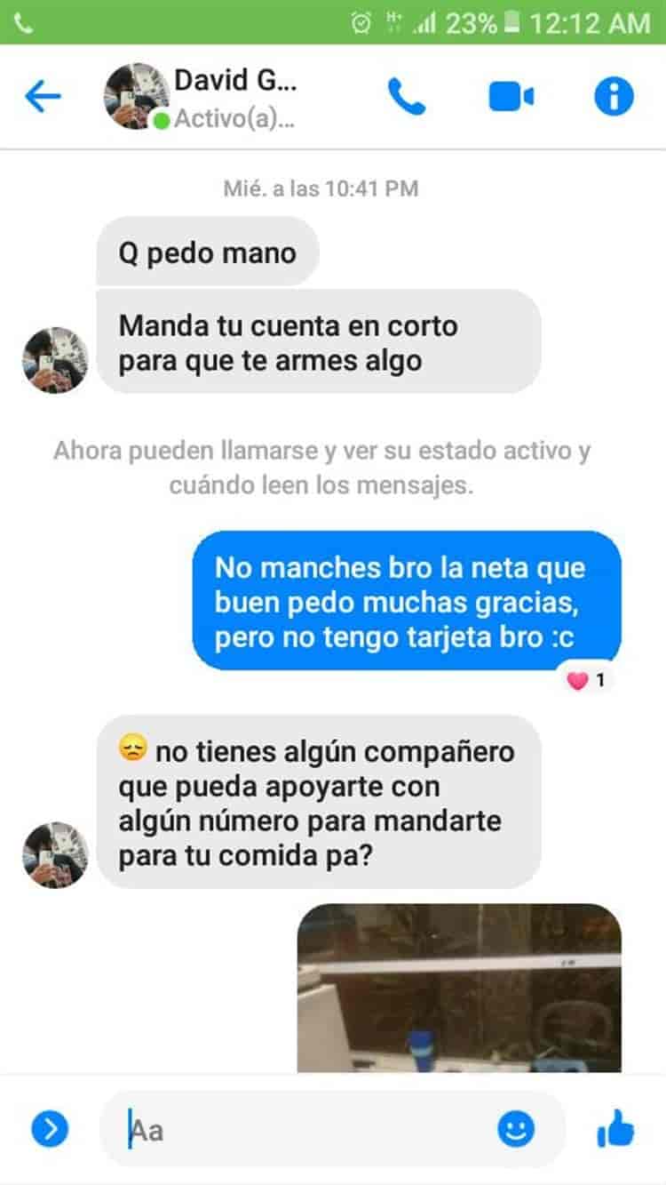 Usuario de redes sociales le regaló comida a un vigilante