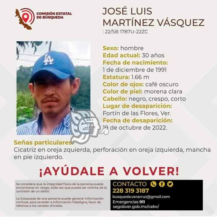 José Luis, de 30 años, fue reportado como desaparecido en Fortín