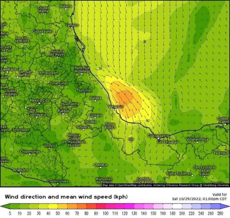 FF6 traería bajas temperaturas y viento a Veracruz este fin de semana
