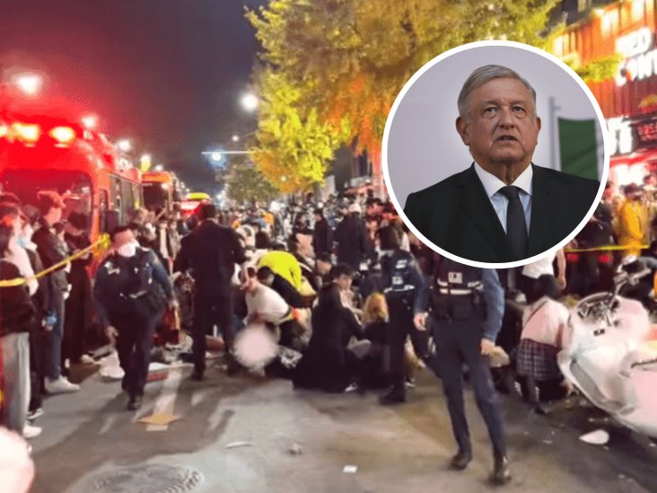 AMLO lamenta estampida por Halloween en Corea del Sur; 154 fallecieron