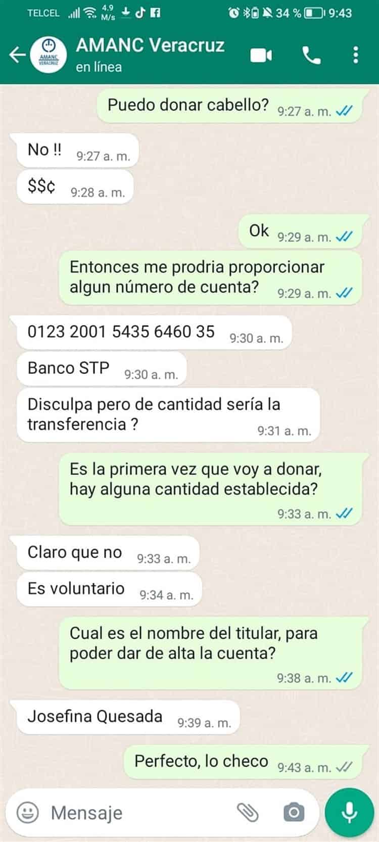 Hackean WhatsApp de AMANC Veracruz