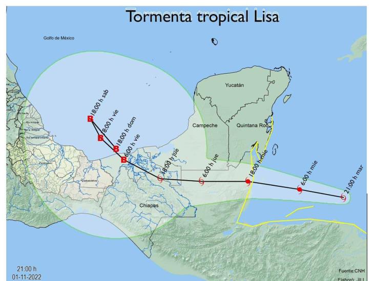 Tormenta tropical Lisa podría dejar afectaciones en el sur de Veracruz
