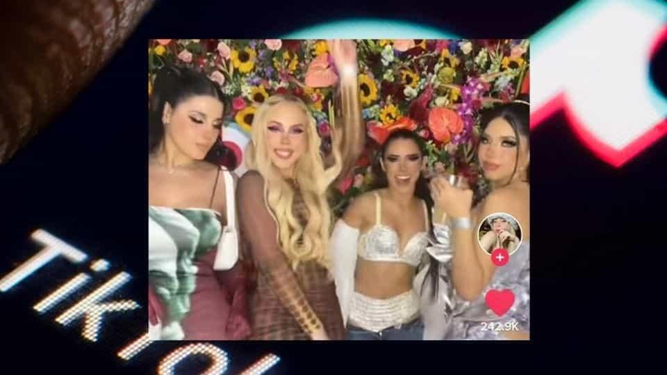 Captan a Yeri MUA y Maya Nazor, novia de Santa Fe Klan juntas en Tik Tok(+Video)