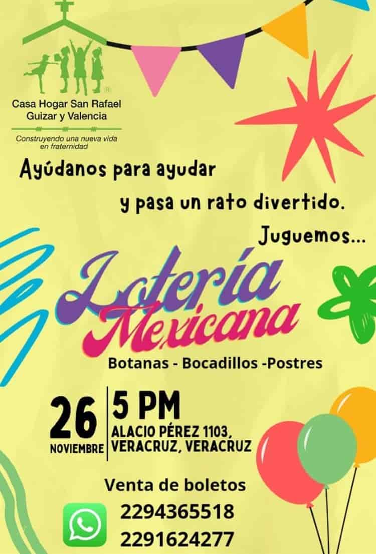 Invitan a lotería mexicana para recolectar fondos para niños de casa hogar en Veracruz