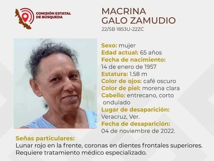 Reportan desaparición de una mujer de la tercera edad en Veracruz; requiere atención médica