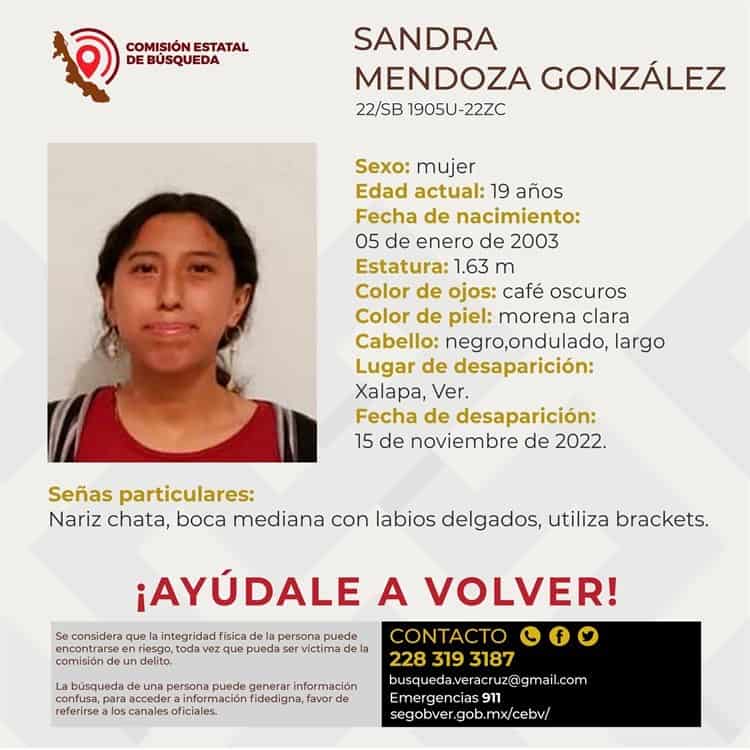 Buscan a Sandra; fue reportada como desaparecida en Xalapa
