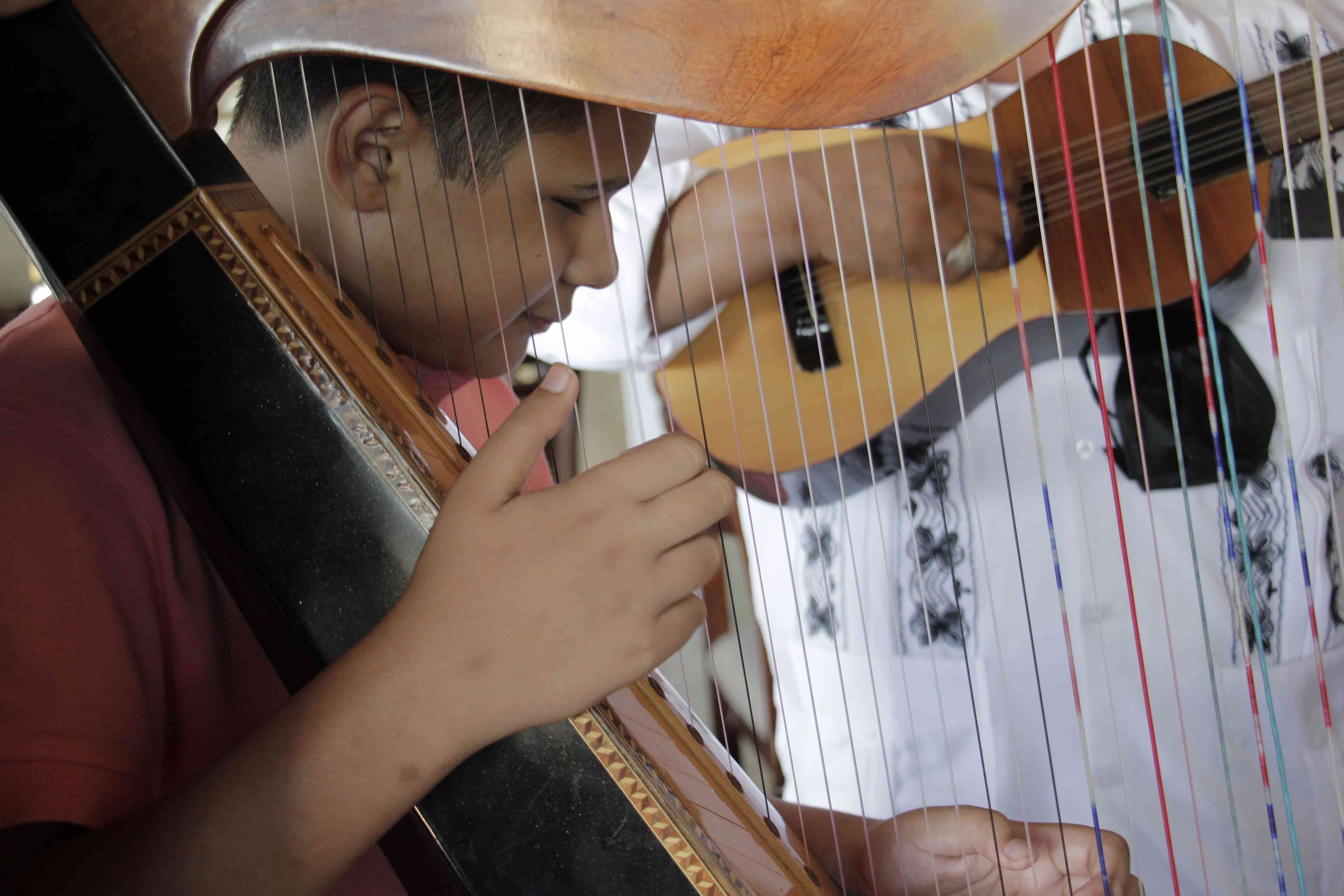 Mateo, niño arpista con ceguera, prodigio de la música(+Video)