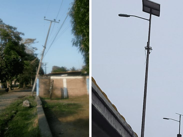 Poste y luminarias de CFE en mal estado aquejan a vecinos de Veracruz y Medellín de Bravo
